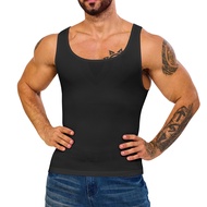 Gleefeat Mens Compression Shirt Mens Shapewear Slim Body Shaper Tummy Control Undershirt Abdomen Gyn