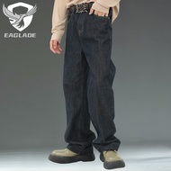 EAGLADE Wide Leg Men's Baggy Loose Vintage Jeans Pants for Men 141 in Black C03