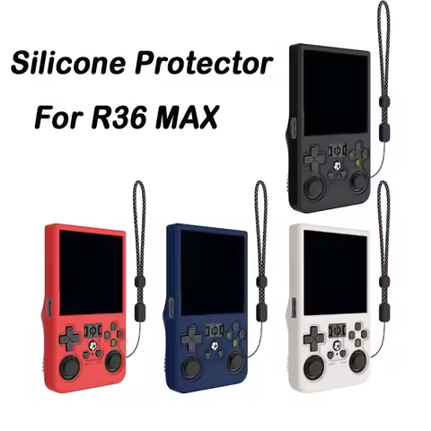 For R36 MAX Silicone Protective Case Anti Scratch Shockproof Cover with Lanyard for Handheld Game Co
