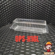 Benxon OPS-H16L Plastic Tray with Lock [ 50pcs± ] Bakery Disposable Plastic Clear Food Box - Bekas M