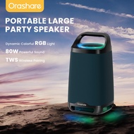 Orashare BS21 PartyBox Portable Party Speaker With RGB 80W Powerful Sound Big Size Bluetooth Speaker
