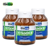 [แพ็ค 3 ขวดสุดคุ้ม] Vitamin B Complex Biocap ไบโอแคป Vitamin B1 B2 B3 B5 B6 B7 B9 B12 วิตามิน บี1 บี2 บี3 บี5 บี6 บี7 บี9 บี12 วิตามินบีรวม วิตามินบีคอมเพล็กซ์