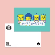 Minifanfan | You're Awesome Postcard | Friendship Inspirational Quotes Encouragement Card | For Dog 