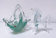 Murano  綠松石玻璃籃和小馬設計物品