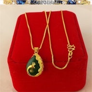 916gold micro inlay shell pendant lucky jade necklace peacock 916gold necklace in stock