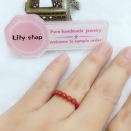 Agate and Red string ring