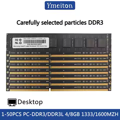 Ymeiton Desktop memory ddr3 4GB 8GB 1600mhz 1333mhz RAM DDR3 U-DIMM RAM 240Pin 1.5v PC DDR3L Desktop