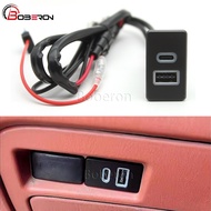 Car Phone Charger Socket Dual QC3.0 USB Type C PD Charging Armrest Box Power Adapter For Nissan Patr