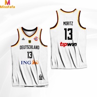 （FREE CUSTOM）GERMANY DEUTSCHLAND BASKETBALL FIBA WC 2023 SCHRODER WAGNER NOWITZKI LIGHT FULL SUBLIMA