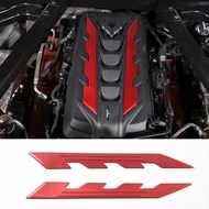 Aluminum Alloy Car Engines Cover Both Sides Logo Decorative Stickers For Chevrolet Corvette C8 Sting