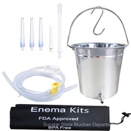 Xideshun Stainless Steel Enema Bucket Home Enema Bucket Coffee with milk Enema Irrigation Enema Bag 