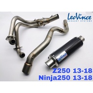 LeoVince Exhaust Kawasaki Ninja250 / Z250 Full System Piping Stainless Steel Ekzos Muffler Manifold 