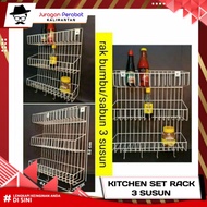 3-Tier Kitchen Set Rack / Spice Rack / 3-Tier Bottle Rack / 3-Tier Hanging Kitchen Rack