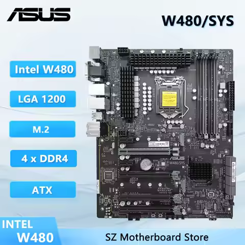 ASUS W480 motherboard W480/SYS Intel W480 LGA 1200 DDR4-2933 ECC Dual M.2 support i3-1030 10325 1040