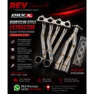 OBX Buddyclub Style HONDA CIVIC  B16A B18C B20b  4x2x2x1 Hytech Design Stainless Steel Extractor