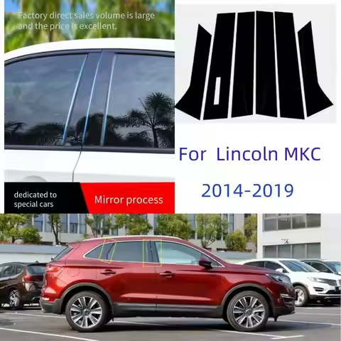 For Lincoln Z MKT MKC MKZ Mark LT 2010-2024 8PCS Window Trim Covers Center Film Column B C Pillar Po