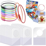 Yoto Card Holder & Organizer, 200 Pcs Self-Adhesive Hang Tabs with 10 Pcs Ring Loops, Kids Travel Ca