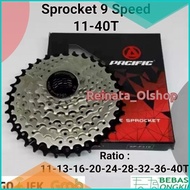 Sprocket 9 Speed 11-40T Pacific Sprocket 9 Speed 11-40T Cassette Slop