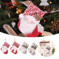 ^hibetterlife^ Christmas Decoration Plush Knit Hat Christmas Socks Faceless Small Gift Bag Hanging