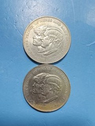 1981年戴安娜王妃結婚紀念幣兩個