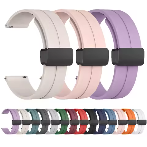 20mm Silicone Magnetic Strap For Amazfit GTR 42mm/GTS 3 2 e/Bip youth/Bip S Lite/Bip Pace Lite/Bip U