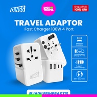 DIGITRAVEL x DINGS Universal Travel Adapter & Fast Charger – PowerHub GaN 7 Pro 65W/100W, 6 Port Mul