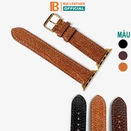 Apple watch leather strap Dust - D109, ostrich leather, hand stitched - series 3 series 4 series 5 s