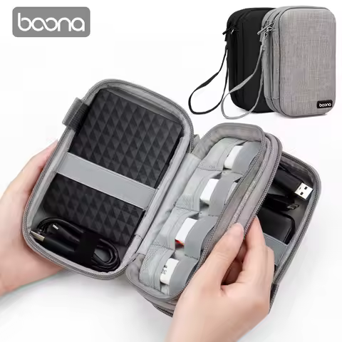 BOONA Dual Hard Drive Case EVA Hard Shell 2.5 inches External Hard Disk Bag Carrying HDD Case for Se