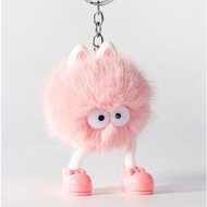 GANTUNGAN Little Monster Plush Doll Keychain Small Briquette Ornament Wild Plush Creative Accessorie