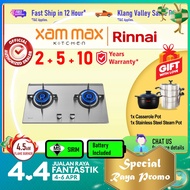 Rinnai Gas Hob - RB 27HS 4.5kW Burner Built-In / Free Standing Gas Burner | 73cm Cooker Hob 2 Burner | Flexi Cut-Out Size | RB-27HS Stainless Steel | Rinnai Gas Stove | Cooker Hob | Tungku Dapur