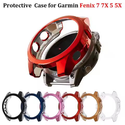 Protective Case for Garmin Fenix 7 7X 5 5X TPU Half Cover Protector Plating