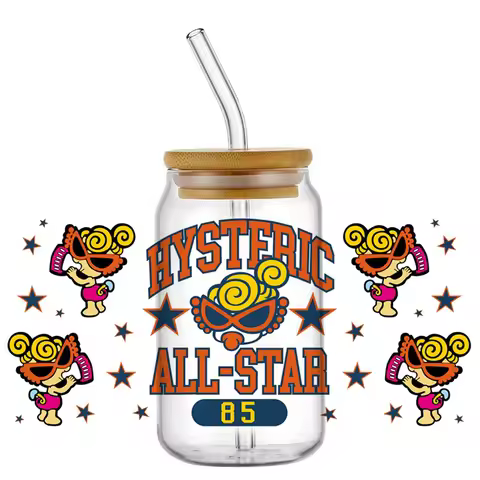 Popular Design Lovely Hysteric Mini 16oz UV DTF 3D Transfer Sticker Decals For Glass Can Cup Fashion