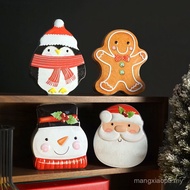 ((Empty Box) Christmas Tin Box Gingerbread Man Santa Tin Can Chocolate Packaging Box Cookie Biscuit 