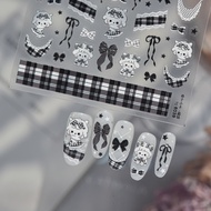 Crystal Diamond Cute Plaid Lamb Manicure Sticker Cute Pet Sheep Baa Baa Black Bow diy Cartoon Nail D