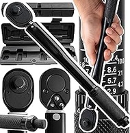 Retoo Torque Wrench 7-112 Nm, 1/2 Inch Ratchet Set with Extension & Sockets, Precise Adjustable, Loc