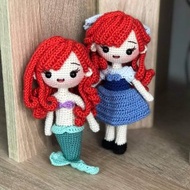 Crochet doll , Ariel , little mermaid , Ariel human , princess doll , amigurumi