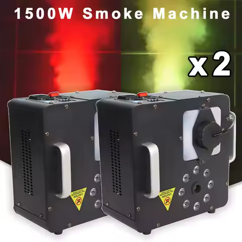 2PCS1500W Fog Smoke Machine Remote DMX Control LED RGB Light Haze Jet Effect Machine DJ Disco Nightc