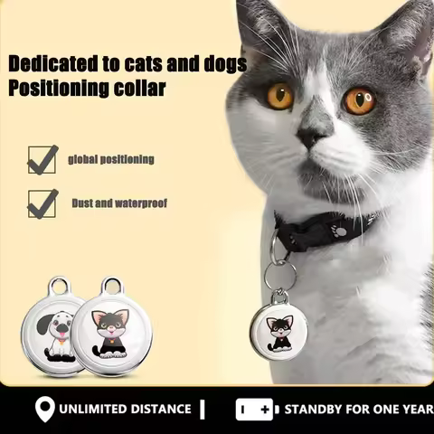Pet GPS Tracker Collar, Bluetooth Anti-Lost Mini Smart Pet Locating Device, Waterproof Find My Pet A