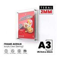A3 Acrylic Brochure Frame - Acrylic Wall Poster Display Frame
