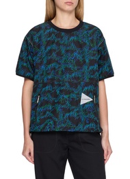 AND WANDER ABSTRACT PRINT ZIP POCKET T-SHIRT
