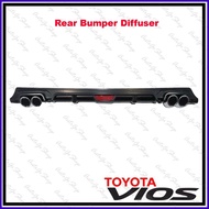 ◠ ◹ ⎯ Toyota Vios 2018 3RD GEN SUPERMAN Rear Bumper Lip Diffuser (Matte Black)