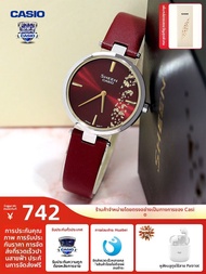 Casio | นาฬิกา Quartz Solar Energy กันน้ำ สำหรับผู้หญิง Casio Sheen เรือนสีขาว สายหนัง ขนาด 30.5 มม.