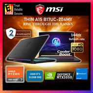 MSI THIN A15 B7UC-204MY LAPTOP GAMING (RYZEN 7 7735HS/16GB/512GB/15.6" FHD 144HZ/ RTX3050 4GB/W11/BA