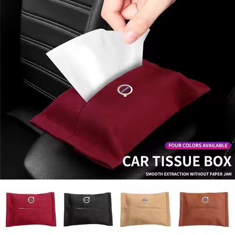 Car Logo Tissue Bag Paper Towel Storage Box For Volvo RDESIGN XC60 XC90 S60 S80 S60L V40 V60 AWD V90