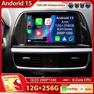 Android 15 For Mazda CX5 CX-5 CX 5 2012-2015 2K QLED Stereo Car Radio Multimedia Video Player GPS AI