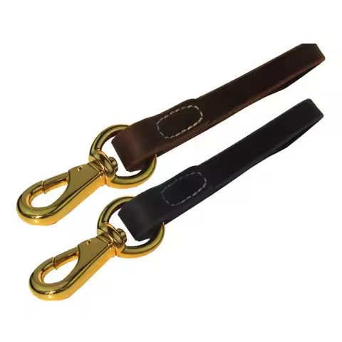 30/50cm x 2cm Wide Real Leather Traffic Lead for Large Dogs Heavy Duty Genuine Short Leather Leash f