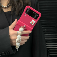 HOCE Ốp Lưng Hình Thỏ Dễ Thương 3in1 Vòng Tay Ngọc Trai Ốp Điện Thoại Cho Samsung Galaxy Z Flip 4 3 