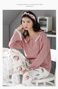 RIKA ชุดนอน น่ารัก ชุดอยู่บ้าน ผ้าคอตตอนคุณภาพดี นุ่มสบาย (เสื้อ+กางเกง) เหมาะกับ สาวหวาน *size M-XL