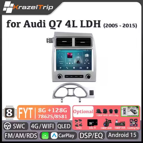 FYT 7862s 8 Core CarPlay Car Radio for Audi Q7 4L LDH 2005 - 2015 QLED Android Auto Stereo Autoradio