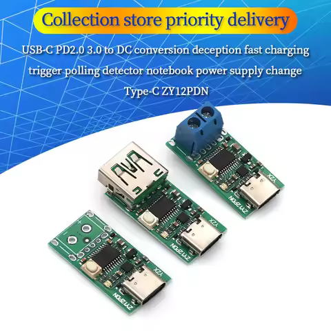 ZY12PDN USB-C PD2.0 3.0 to DC Conversion Tricked Fast Charging Trigger Polling Detector Laptop Power